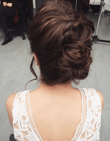 bridal updo by wedding hair and makeup artist Becky